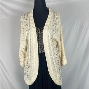 Cream Open-Knit Women's Sweater